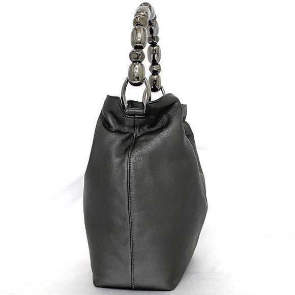 Dior Leather Drawstring Vintage  Handbag Silver Rare Christian - Picture 1 of 10
